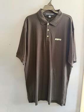 NWT Devon & Jones ESPN Polo Shirt, 100% Pima Cotton, Black, Men's XL